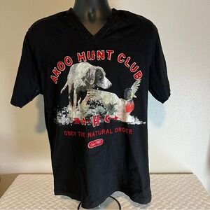 Akoo Hunt Club AHC‎ Obey The Natural Order EST 1980 Black Men's XL Shirt